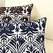 Slow Cow Embroidery Throw Pillow Cover Geometric Rose Navy Decorative Cushion Cover for Sofa 18x18 Inches