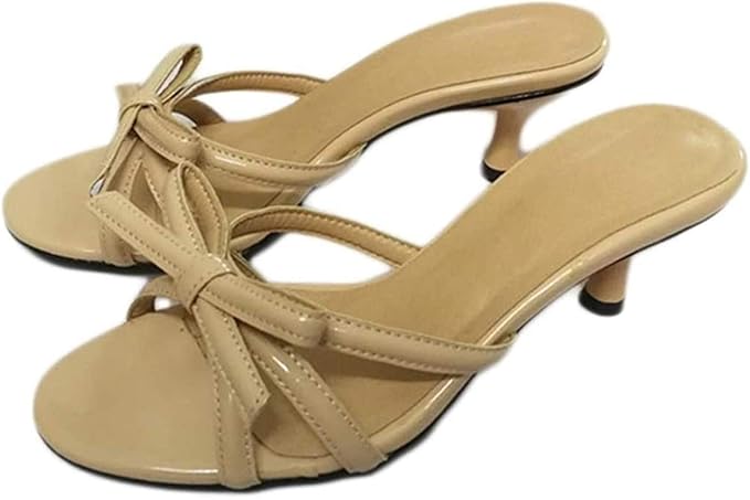 Amazon Co Jp Godlovefull レディース ミドルヒール ピンヒール サンダル ミュール ヒール サンダル ラウンド トゥ 靴 蝶結び オフィスミュール サンダル 大きいサイズ オープントゥ レディースサンダル リラックス レジャー 服 ファッション小物