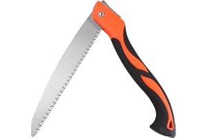 WEIMELTOY 10 Inch Folding Pruning Saw, Heavey Duty Folding Hand Saw with SK5 Triple-cut Razor Teeth Used for Trees Wood Cutting Camping Gardening Work, Hiking, Landscaping, Tree Trimming