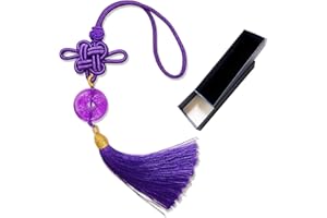 Ori Yuan Crystal Feng Shui Coin, Purple Tassels Chinese Knot, Combines Traditional Chinese Good Luck Charms with Modern Crystal Energy, Wealth, Good Fortune and Success. 1 Pack
