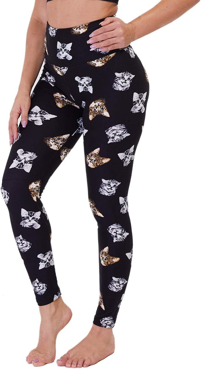 Gayhay High Waisted Leggings for Women - Soft Opaque Slim Tummy Control Printed Pants for Running Cycling Yoga