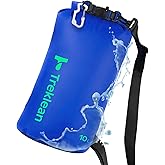 Treklean Lightweight Dry Bags Waterproof for Kayaking,5L/10L/20L/35L Roll Top Dry Sack Waterproof Bags for Travel Boating Camping Beach (Blue, 10L)
