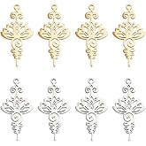 UNICRAFTALE 12 Pcs 2 Colors Lotus Charms Hollow Lotus Flower Charms Stainless Steel Charms Yoga Charms Lotus Pendants Metal Charms Mini Charms Pendant for DIY Necklace Bracelet Earring Jewelry Making