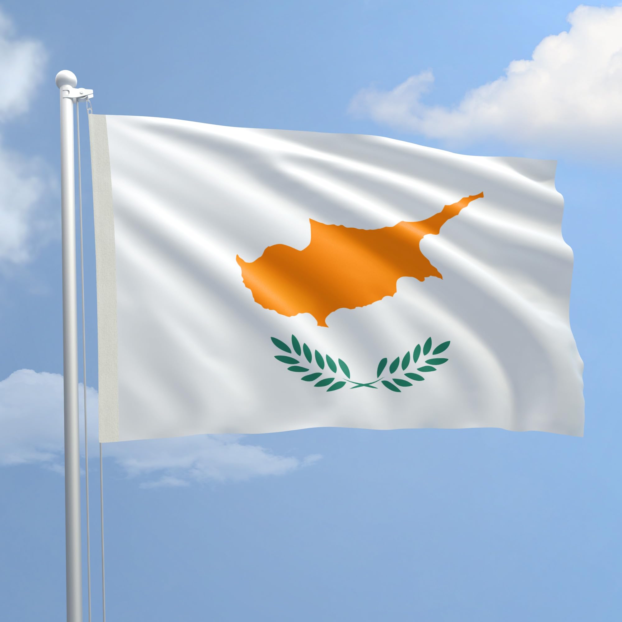 AL PRODUCTION Cyprus Flag Fabric Nautical Size 70 x 100 to