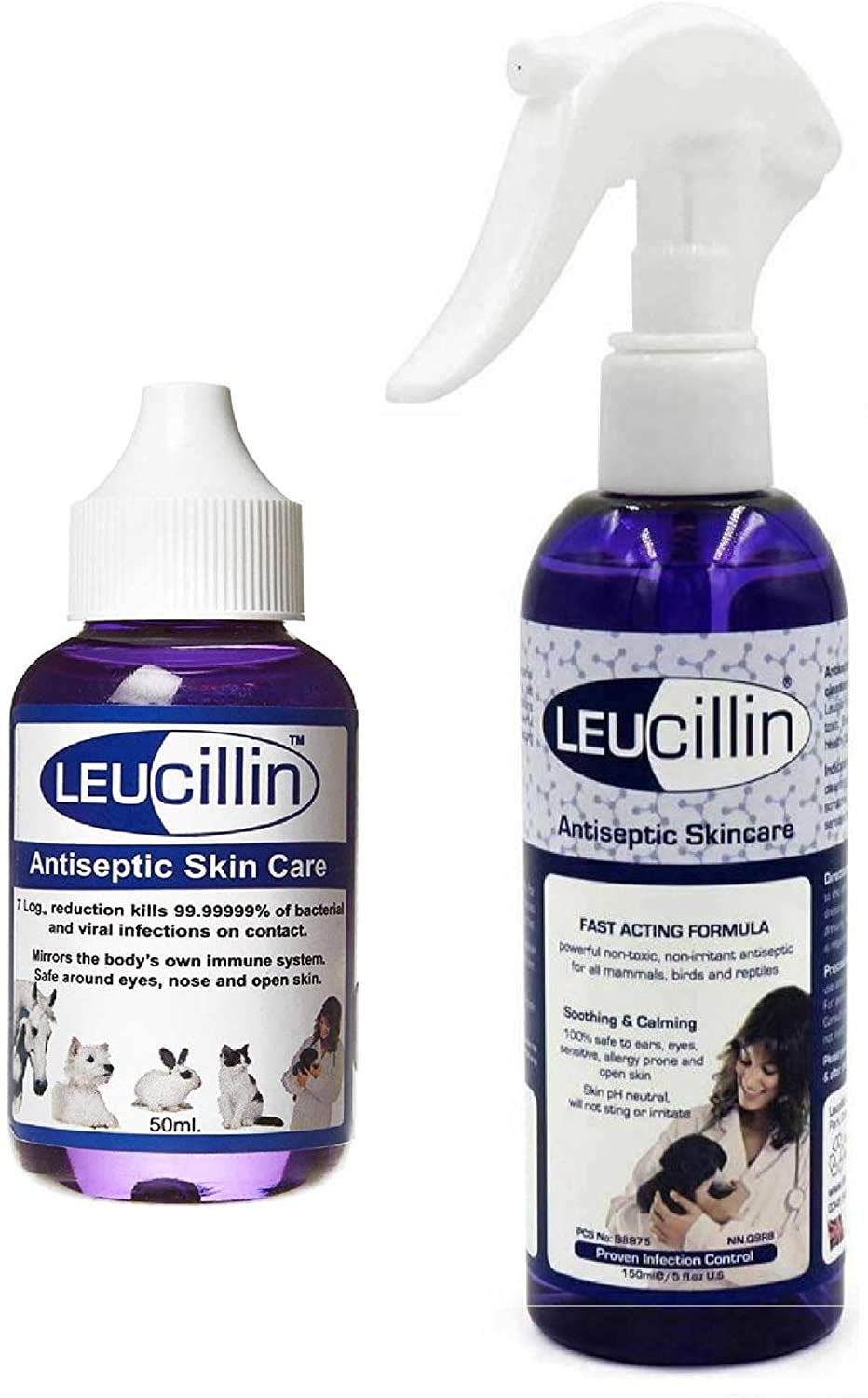 Leucillin Antiseptic Skin Care Spray 500 ml + 50 ml Dropper