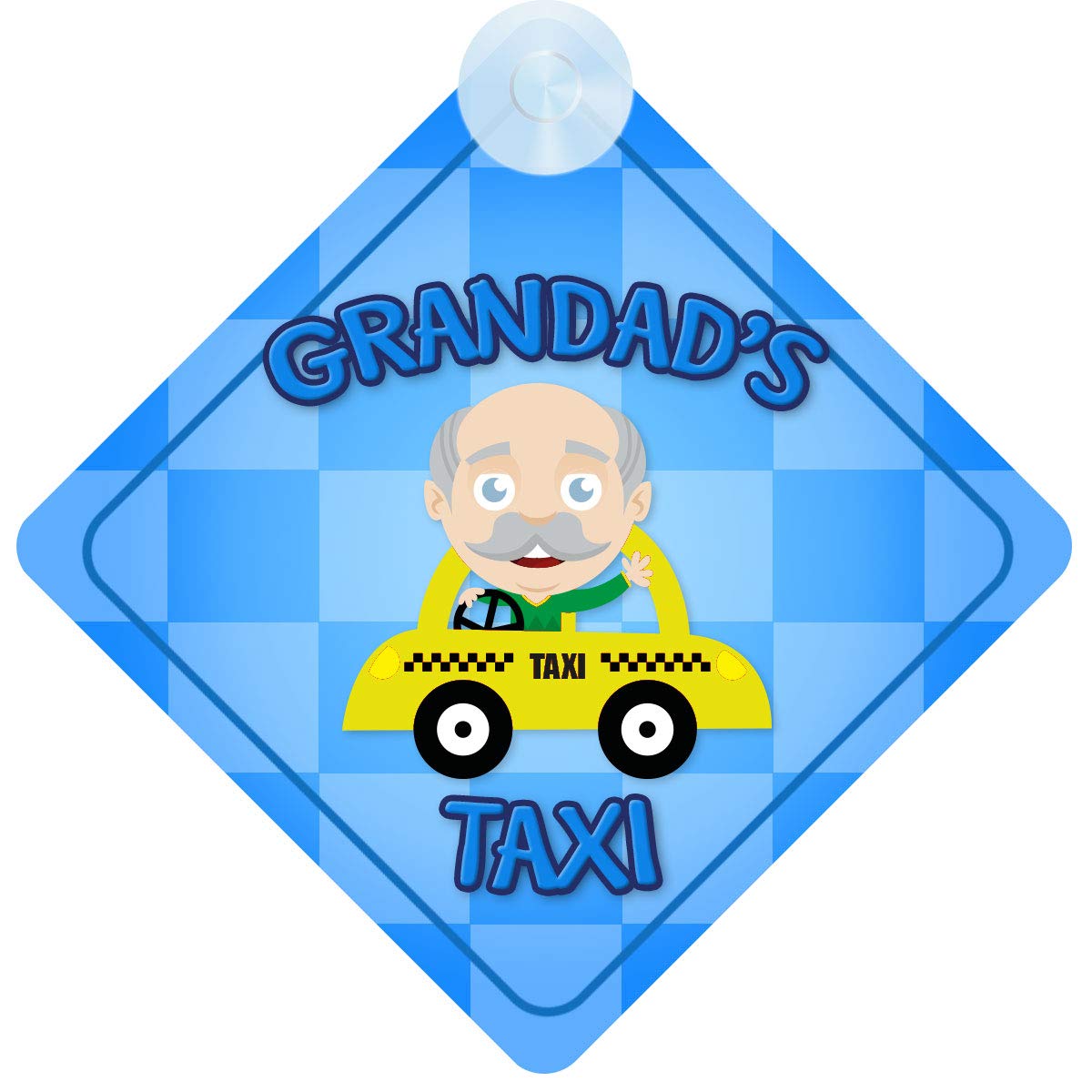Grandad's Taxi Blue Car Sign Funny Novelty Gift/Present Baby on Board Style Sign