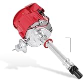 HEI Electronic Ignition Distributor 65K Coil Replacement For Chevy SBC BBC | 305 350 454 5.0L 5.7L 7.4L 8.2L V8 Red Super Cap Replace 18-5470, 805185A36, 805185A26, 805185A16, 805185A6, 805185A43
