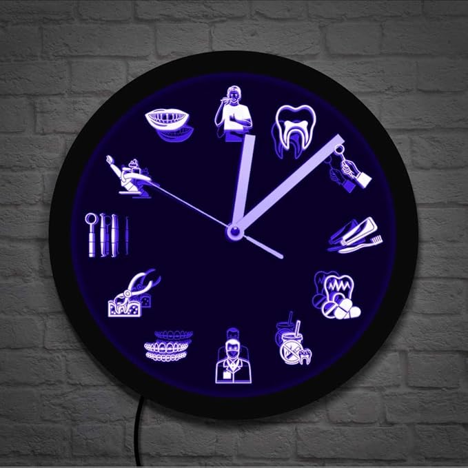 Wall Clocks Dentist Dental Clinic Wall Clock Endodontist Sign Tooth