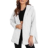 EVALESS Long Jackets for Women Fashion 2025 Winter Coat for Women Business Casual Diamond Quilted Hooded Lightweight Jackets
