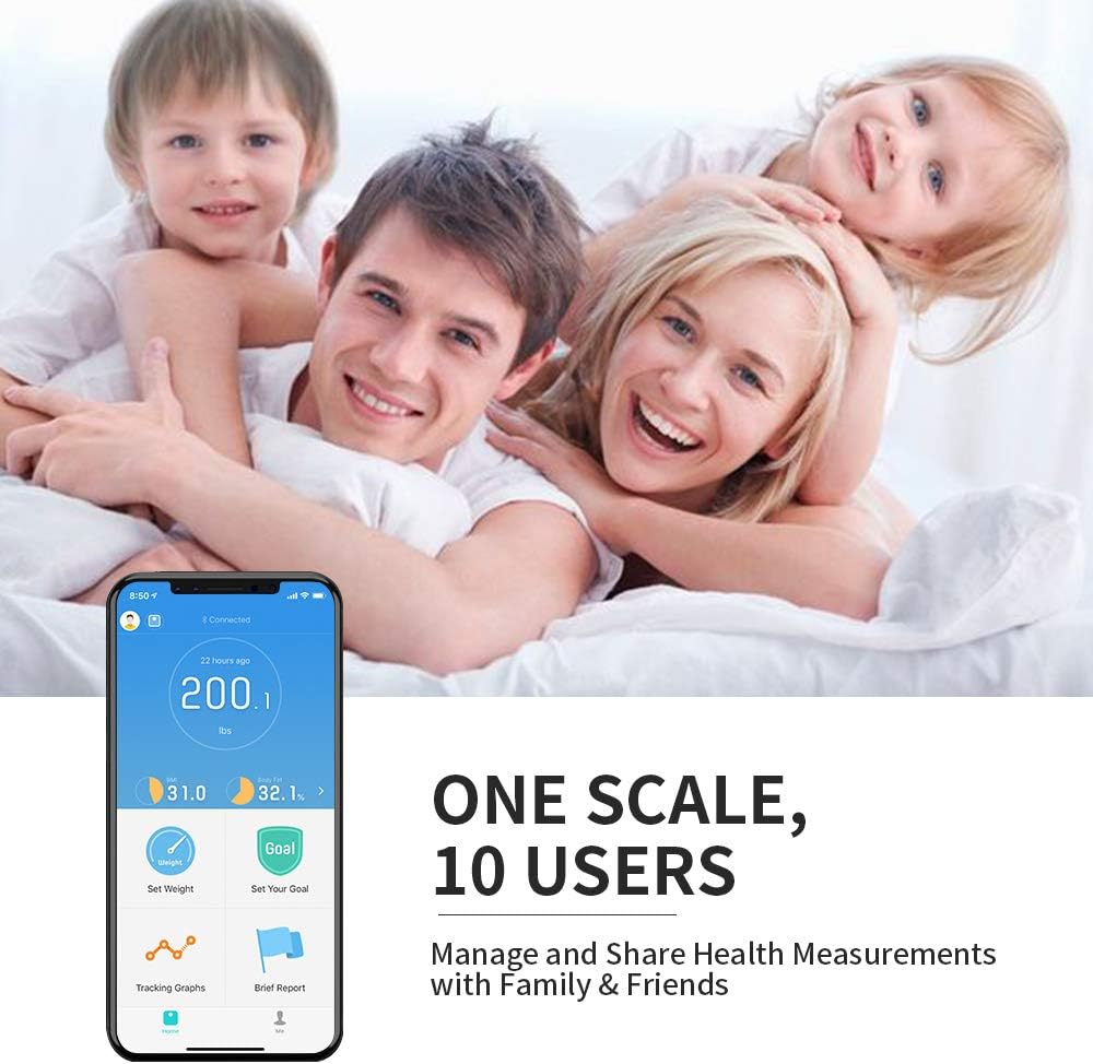 YUNMAI Smart Scale Body Fat Scale with New Free APP & Body Composition Monitor with Extra Large Display: Health & Personal Care