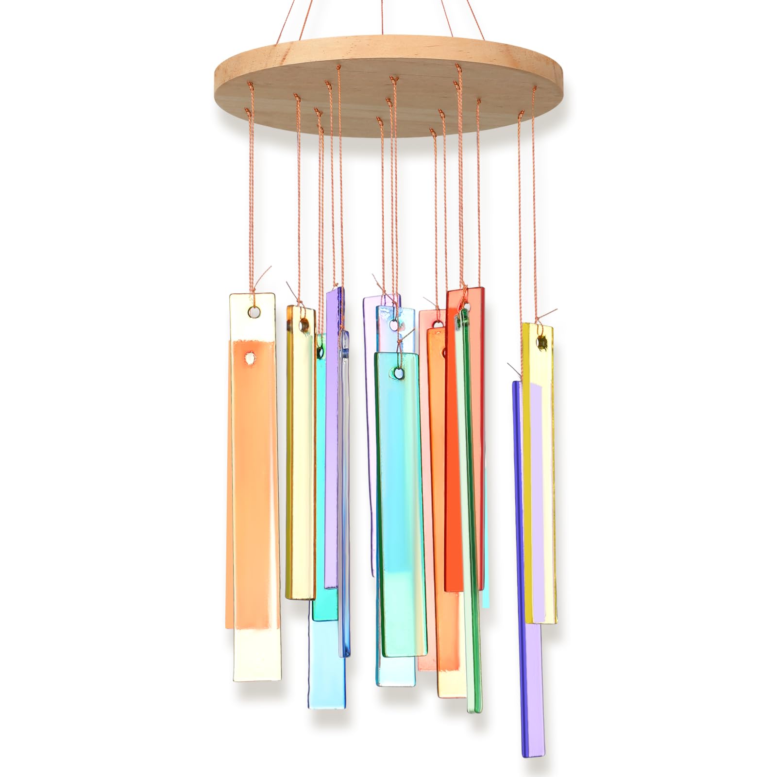 Photo 1 of Wenqik 17" Sea Glass Shell Wind Chimes for Outside Handcrafted Gradient Shells Coastal Style Decor Xmas Gifts for Women Wind Chimes Lovers, Beach Patio Decor(Colorful)