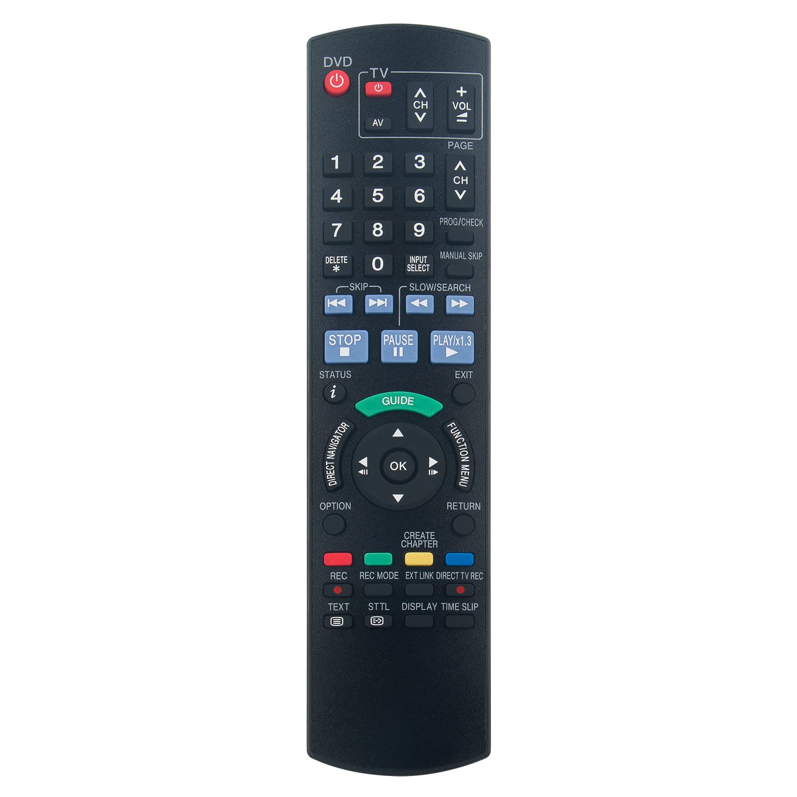VINABTY N2QAYB000126 Replacement Remote Compatible with Panasonic DVD Recorder DMREX27EB DMREZ27/EB DMREZ28/EBK