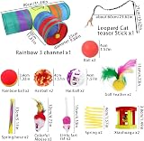 ACNCN 22 Pcs Cat Toys Set Interactive Indoor Kitten Toys Rainbow view 2