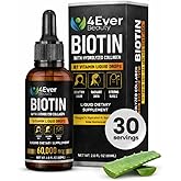Liquid Biotin & Collagen Drops with Aloe Vera – Unique Formula 60,000 mcg - Vitamins for Hair Growth support, Strong Nails & Radiant Skin – Liquid Collagen Supplement for Women & Men – 2 fl oz