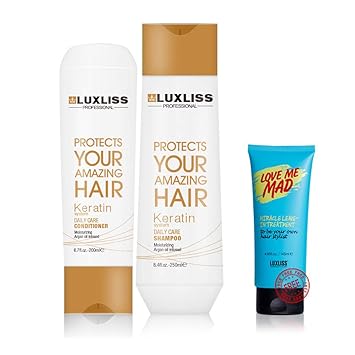Luxliss Keratin Dailycare Shampoo And Conditioner Get 1 Love Me Mad Miracle Leave In Treatment Worth Of 399 Rs (250ml/200ml)