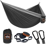 AnorTrek Camping Hammock Lightweight Parachute Nylon with Tree Straps