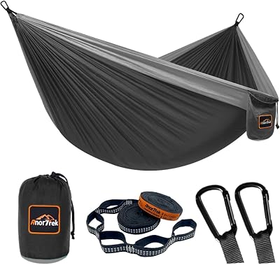 AnorTrek Camping Hammock Lightweight Parachute Nylon with Tree Straps