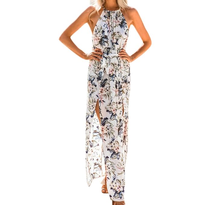 HOMEBABY Chiffon Floreale Abiti Lunghi Donna Eleganti - Estivi ...