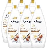 Dove Body Wash 6-Pack – Purely Pampering, Shea Butter & Warm Vanilla for Softer, Smoother Skin, 25.4 Oz Ea