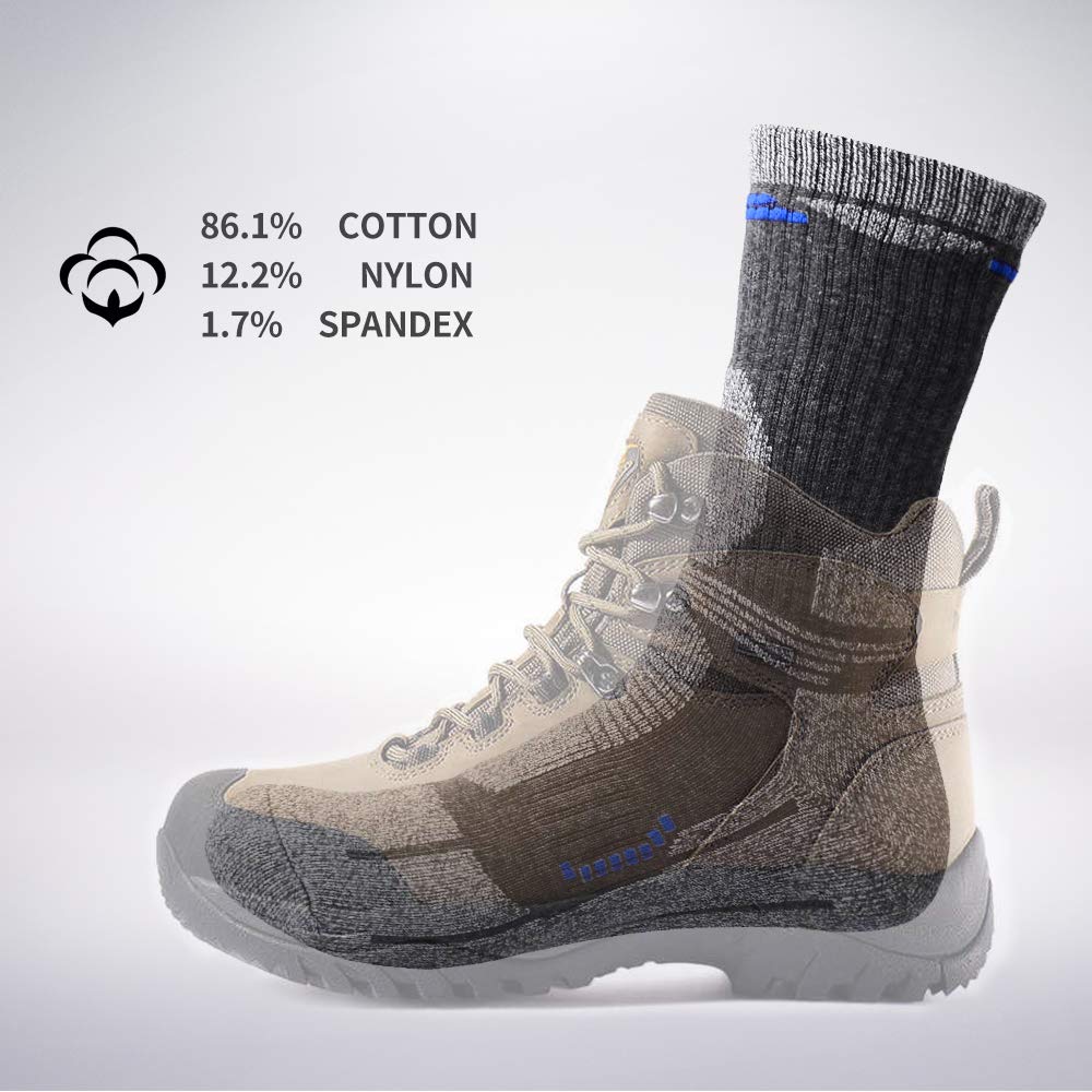 Petrala Hiking Socks Men Moisture Wicking Thick Full Cushion Lightweight for Trekking Walking Outdoor Performance, 5 Pack