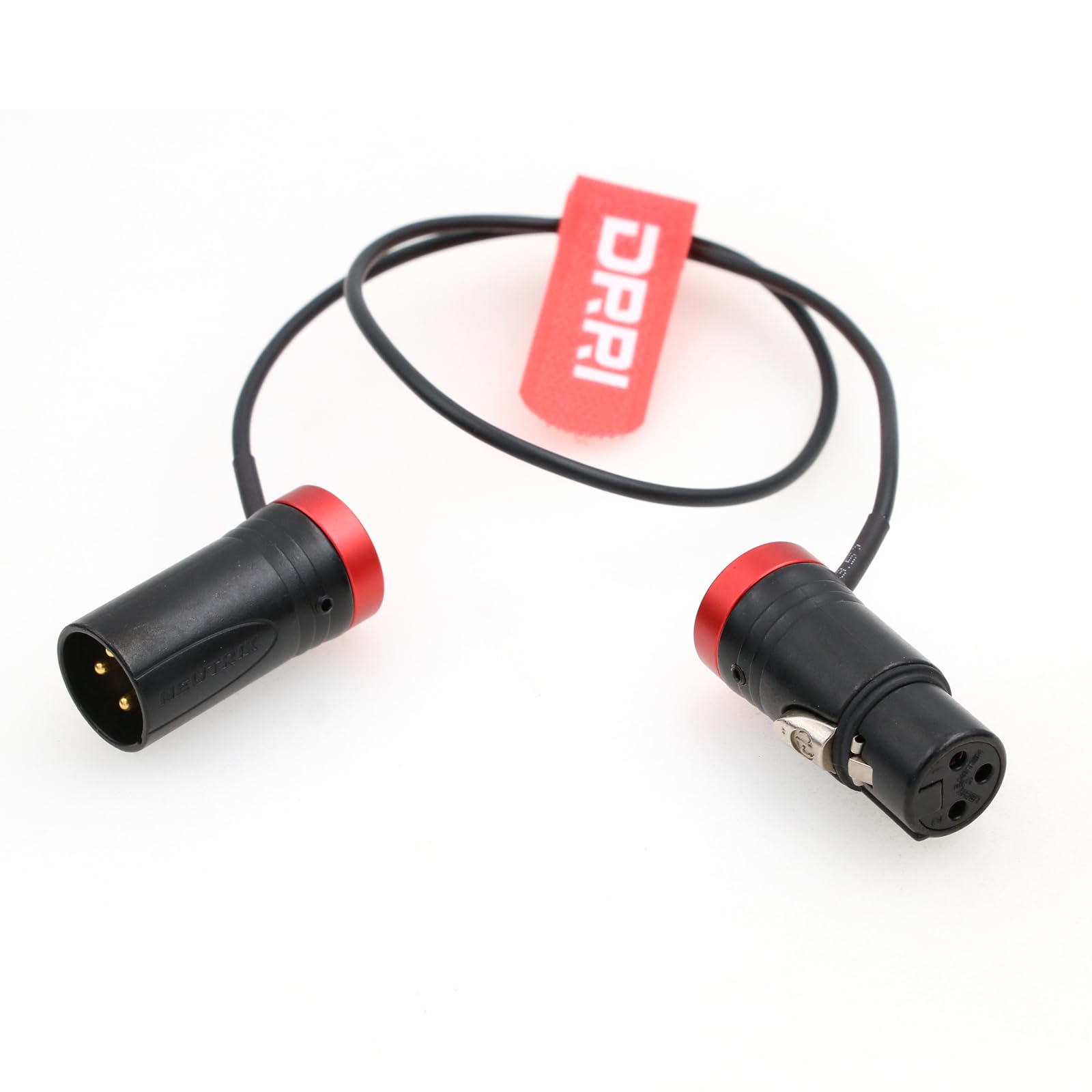 DRRI Low-Profile NEUTRIK XLR 3Pin Female to Male Audio Cable for Sound Devices 302 552 633 688 788T|Zaxcom Device|Sennheiser MKE 600