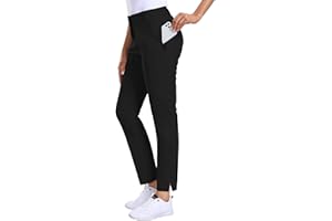 Hiverlay Womens Golf Pants Stretch Work Ankle Pants with Pockets Quick Dry Straight Business Casual Hiking Pants