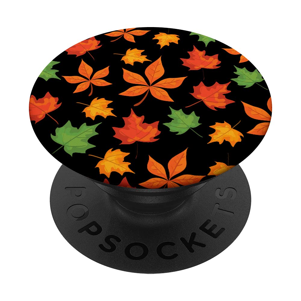 Falling Autumn Orange Leaves Leaf Girls Boys Women Men PopSockets Swappable PopGrip