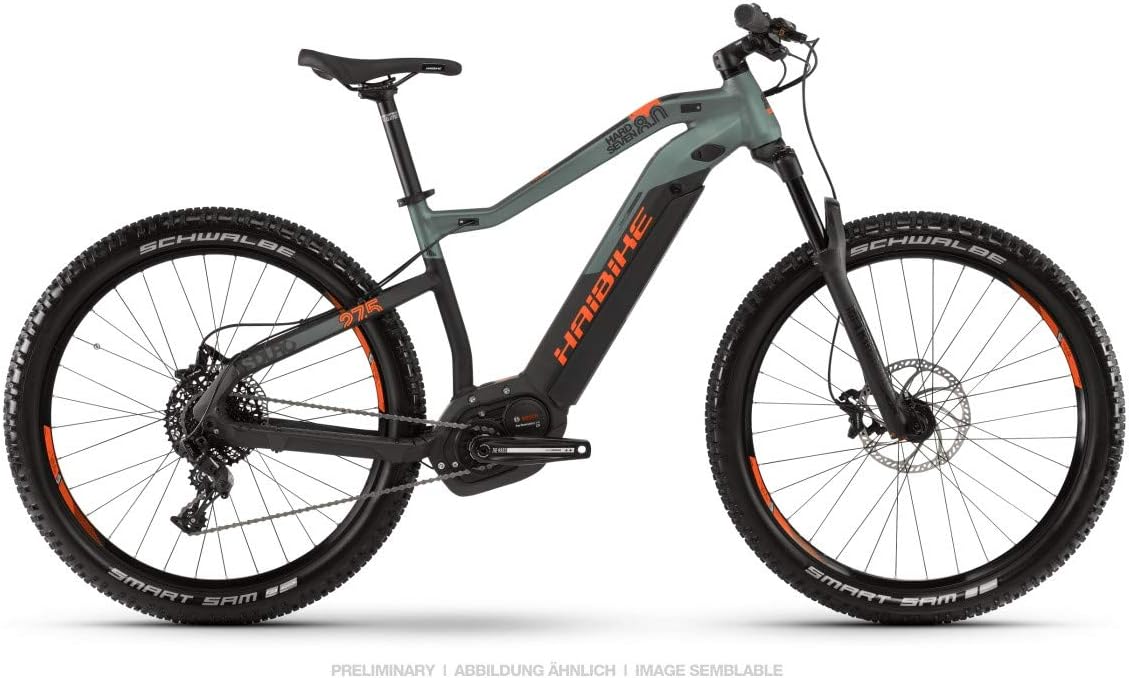 HAIBIKE Sduro HardSeven 8.0 27.5 Inch Pedelec E-Bike MTB Black/Green/Orange 2019