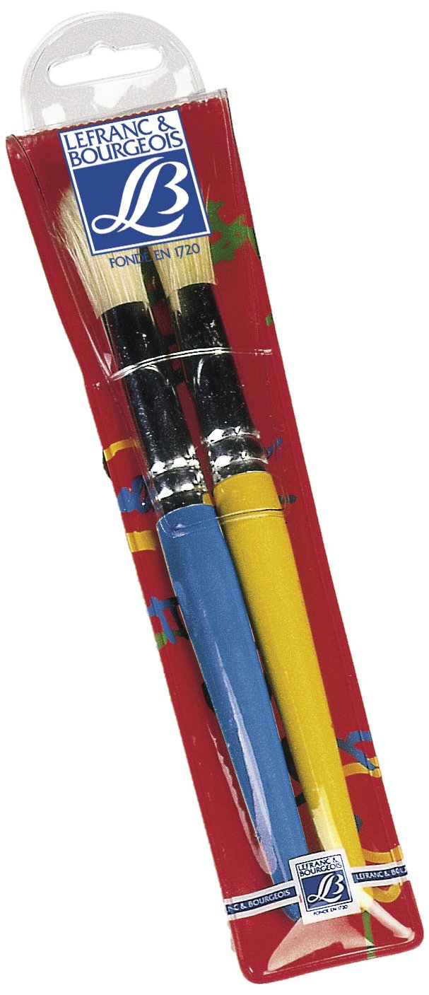 Lefranc Bourgeois 807220 School Brush Set - 2 Jumbo Brushes for Watercolours, Oil Paints and Acrylic Paints, 19.7 x 5 x 0.5 cm