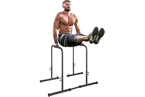 LSKSSNG Dip Stand Station, Adjustable Height Dip Station for Strength Training, Heavy Duty Steel Parallel Push Up Stand, Home Gym Fitness Workout Dip bar Station,Tricep Dips, Pull-Ups, Push-Ups