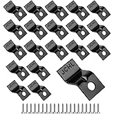 JCHL Table Desk Top Fasteners with Screws Black Heavy Duty Z Table Top Connectors Table Clips/Table Top Brackets, Set of 20 Packs (Include 20 Clips and 20 Screws) Black-20