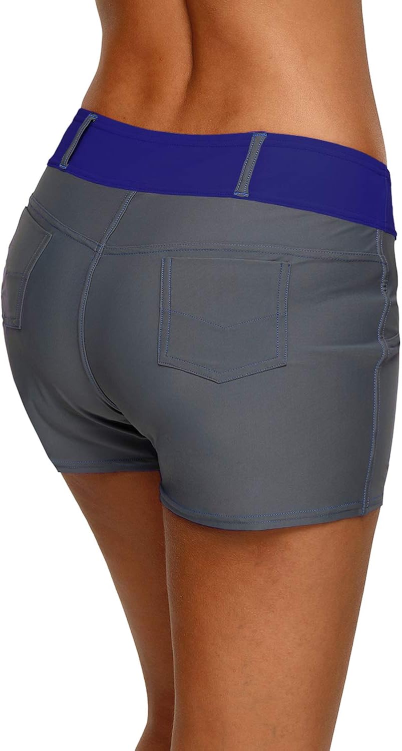womens denim swim shorts