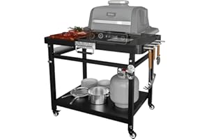 EasiBBQ Foldable Grill Stand for Ninja Outdoor Woodfire Series, Grill Cart for OG700 OG800 OG900 Series and OO101 Woodfire Pizza Oven, Replace for XSKUNSTAND Outdoor Stand
