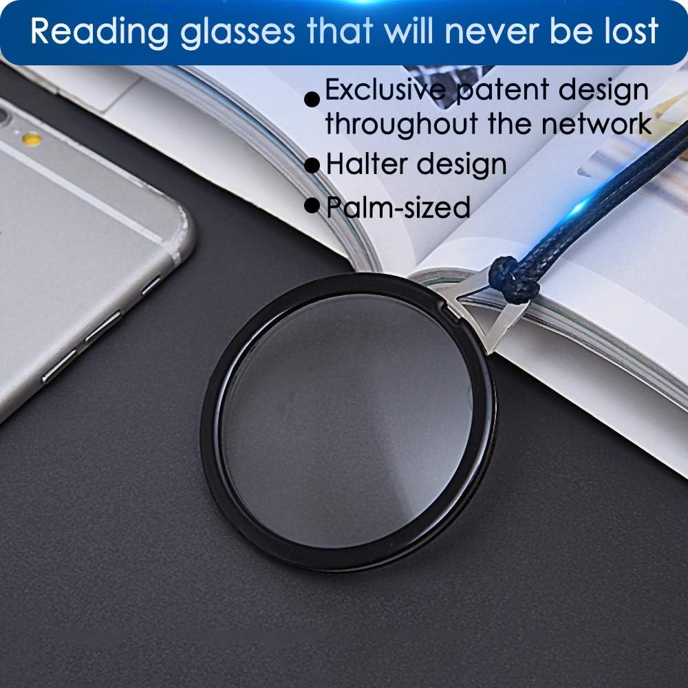 LUFF Necklace Reading Glasses Fashion Hd Portable Reader Glasses Hanging Neck Type Anti-Lost Handheld Reading Glasses for Men and Women - Image 3