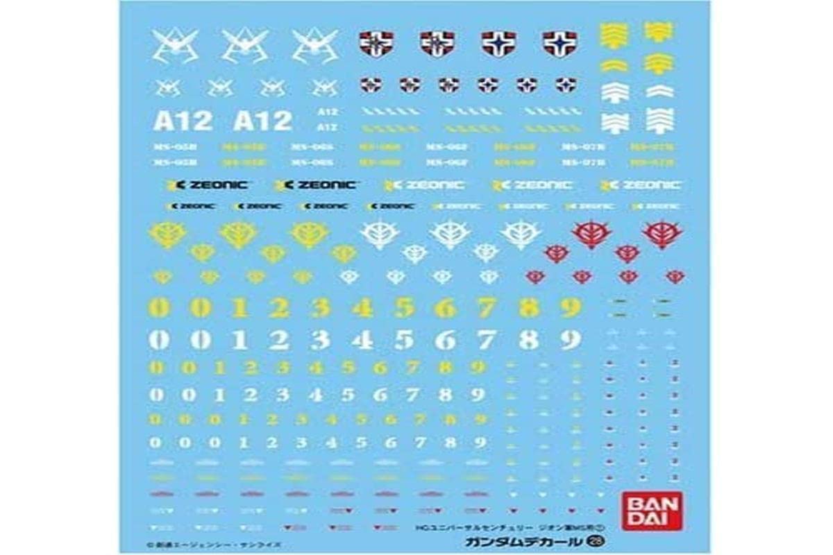 Bandai Model Kit-51590 51590 Gundam Decal-MG Multi Zeon MS 1, 45081