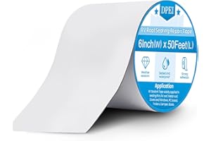 RV Sealant Tape 6 Inch X 50 Foot White RV Roof Butyl Tape UV & Weatherproof Repair Sealant Tape for Camper,Window,Boat