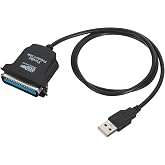 MECCANIXITY DB25 25-Pin Parallel Port Printer Cable, 2.3ft(0.7m) Male USB 2.0 to Female CN36 Converter with Nickel-Plated Connectors for Scanners Printers Black