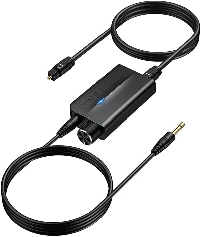 AUTOUTLET DAC Optical to 3.5mm Converter 192kHz/24bit Volume Control
