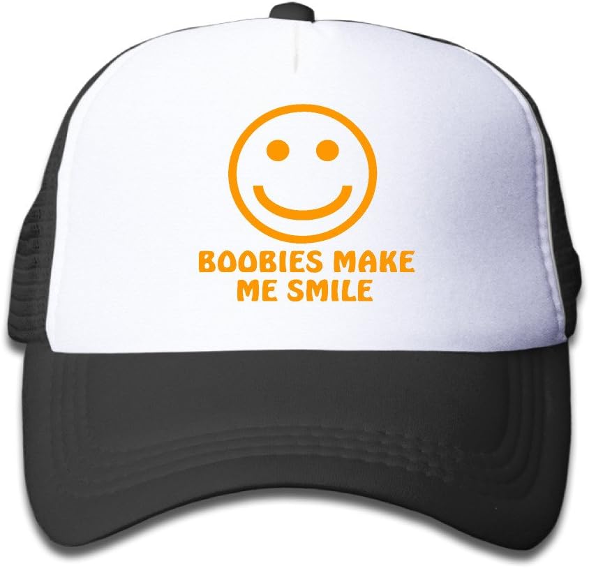 Kids Boobies Make Me Smile Snapback Hat Mesh Trucker Cap
