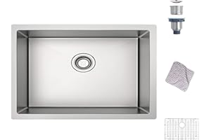 TORVA 30-Inch Undermount Kitchen Sink, Premium 304 Stainless Steel Bar Sink - 10 Inches Deep Basin Single Bowl Sink