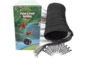 POYEE 20x20ft Pond Netting for Leaves Leaf Net Cover Pond Net with Small Fine Mesh Protecting Koi Fish from Birds Cats Stakes Included