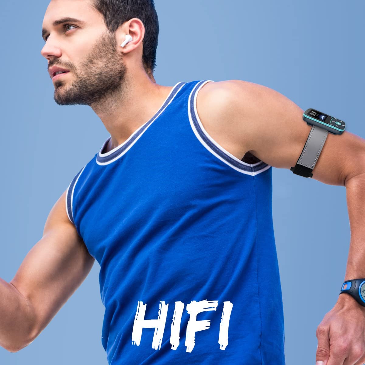 AGPTEK 64GB MP3 Player with Clip, A65 Bluetooth 5.3 Lossless Sound with FM Radio, Voice Recorder for Sport Running, Supports up to 128GB TF Card, Blue