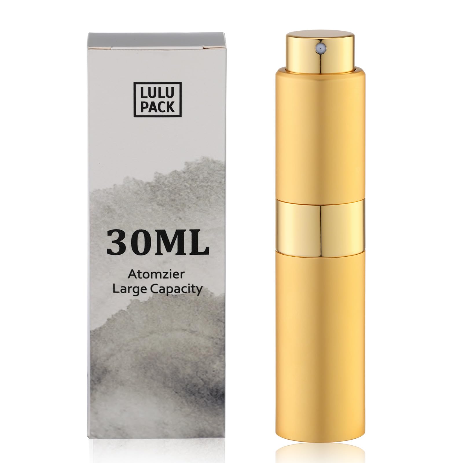 Photo 1 of Lulupack Perfume Atomizer Refillable Travel Bottle: Cologne Portable Sprayer for Men - Mini Spray Empty for Refill - 1oz Large Size Gold
