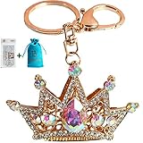 Bolbove Shiny Queen Crown Keychain Crystal Blingbling Keyring Rhinestones Purse Pendant Handbag Charm (Colorful)