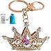 Bolbove Shiny Queen Crown Keychain Crystal Blingbling Keyring Rhinestones Purse Pendant Handbag Charm (Colorful)