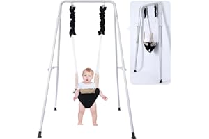 Hapfan Upgraded Baby Jumper with Foldable Stand, Baby Jumpers and Bouncers for Indoor Outdoor Play
