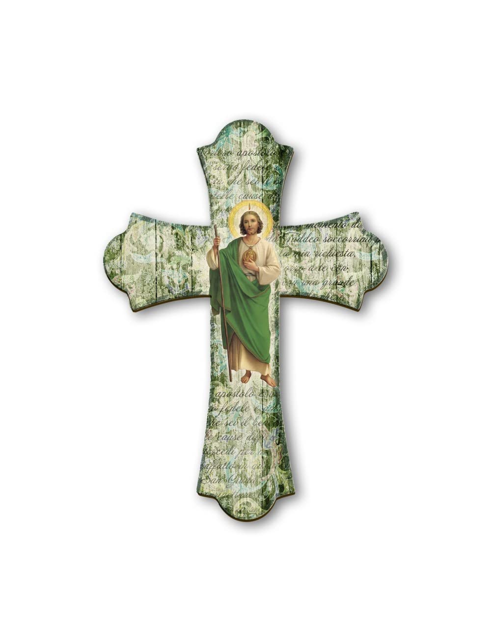 Fratelli Bonella | Vintage Cross in Religious Wood of Saint Judas 28x40cm | Made in Italy