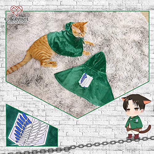 Pet Costume Cat Dog Cosplay Attack on Titan Anime Cartoon Plush Cloak