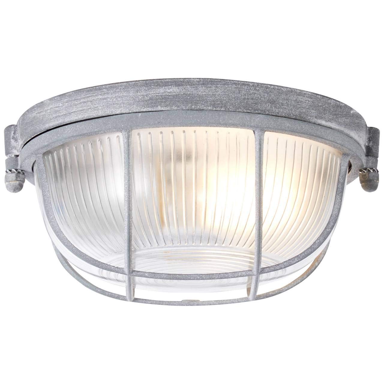 Brilliant Lauren 94480/70 Ceiling Light, Metal/Glass, E27, 40 W, Steel Grey, 19 cm