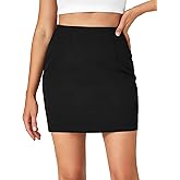 LYANER Women's High Waist Slim Fit Zipper Basic Short Bodycon Pencil Mini Skirt